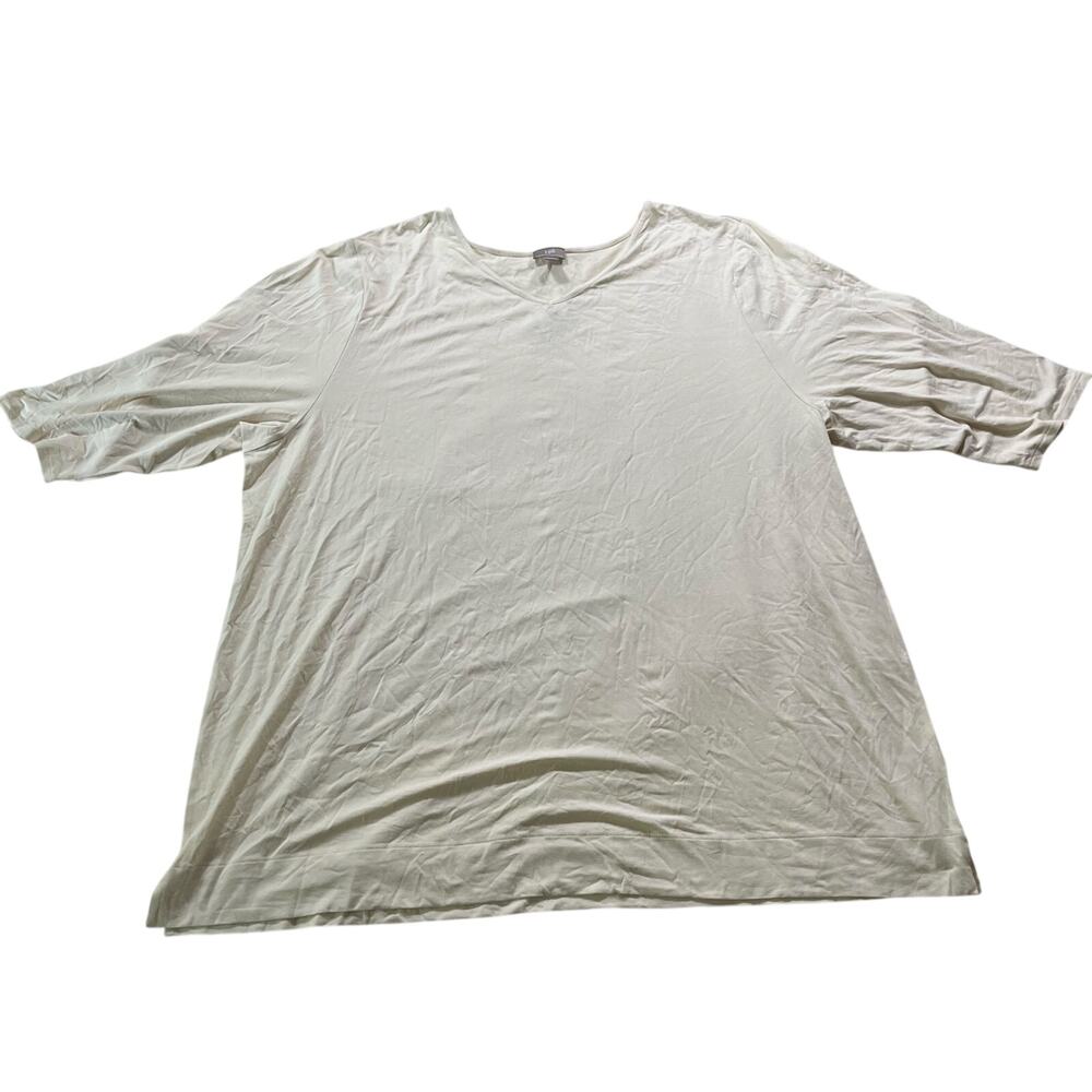 NWT J Jill White Half Sleeve Tunic T Shirt Plus Sz 4X Casual Minimalist Capsule